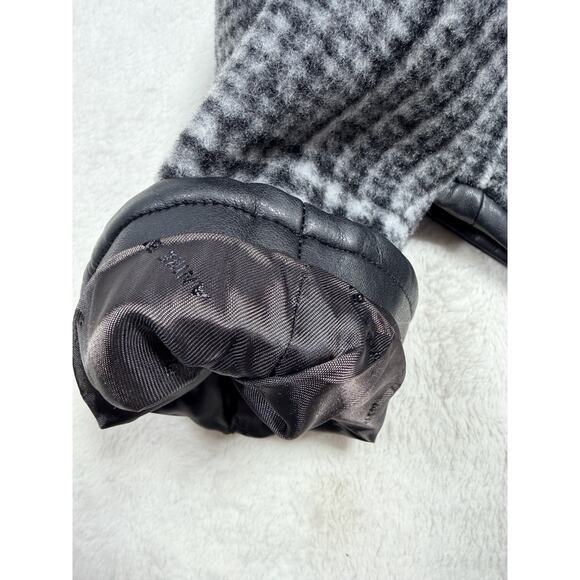 Anine Bing Camden Jacket Black and Grey Check Sz Sm Boss Faux Leather Trim NWT - Picture 11 of 15